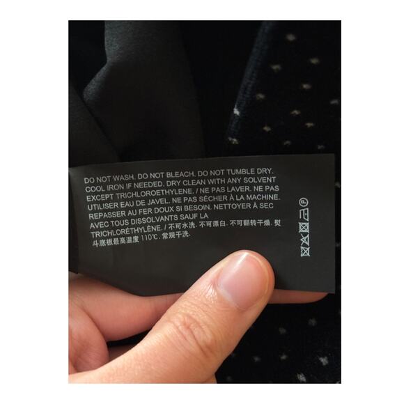 Theory Wynter Dot Long Sleeve Velvet Dress black size 4 - Picture 5 of 6